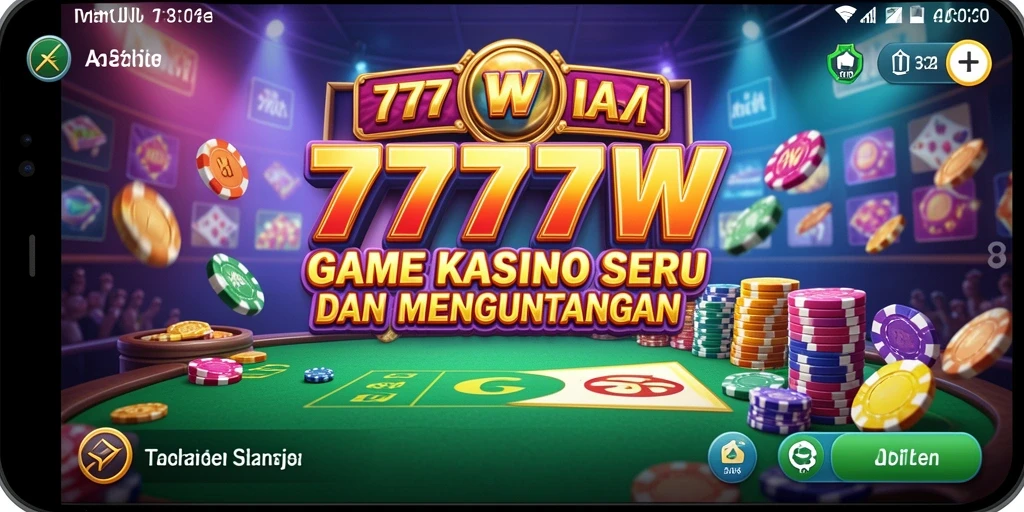 Tangkapan layar gameplay menarik dari 7777W yang menampilkan suasana kasino.