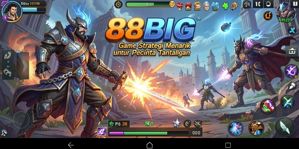 Tampilan gameplay menegangkan dan penuh strategi di 88BIG.