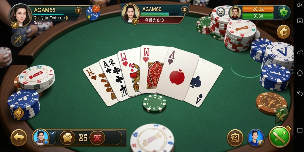 Tampilan seru dari gameplay QiuQiu AGAM66 yang mengasyikkan.