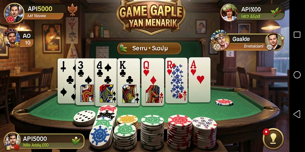 Screenshot gameplay Gaple yang seru dan interaktif.