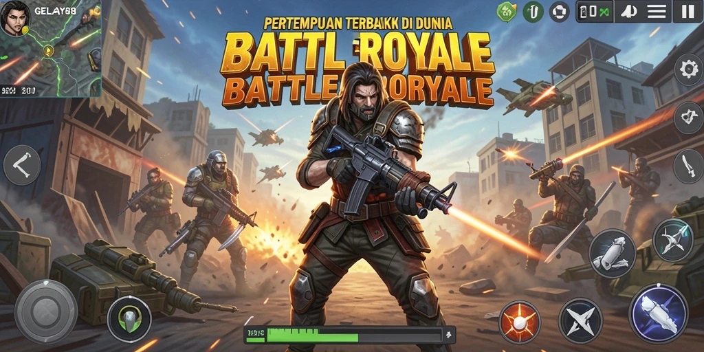Gameplay intens dalam pertempuran Battle Royale yang menegangkan.