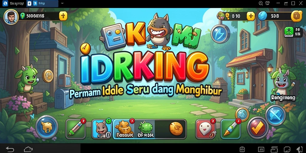 Screenshot gameplay IDRKING yang menunjukkan aktivitas mengumpulkan sumber daya.