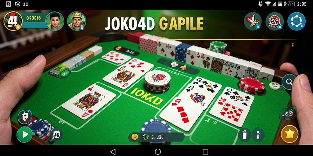 Tampilan gameplay seru JOKO4D dalam permainan Gaple.