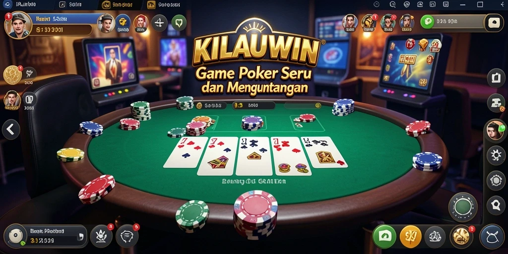 Tampilan gameplay KILAUWIN yang menampilkan aksi Poker seru.