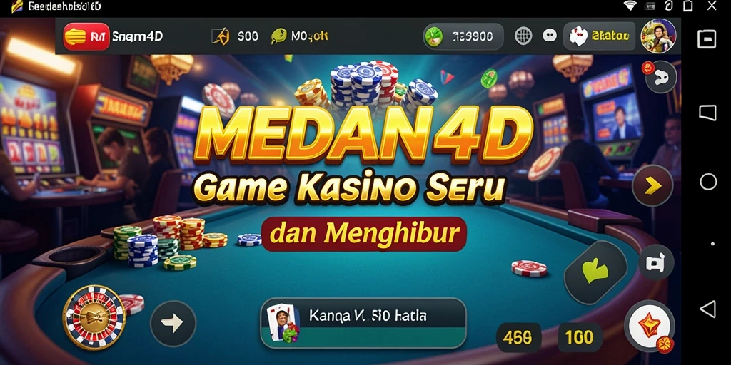 Screenshot gameplay MEDAN4D yang menunjukkan suasana kasino yang mengasyikkan.