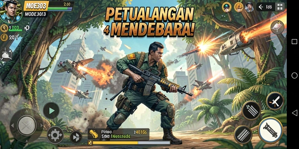 Screenshot tampilan gameplay menegangkan di MODE303