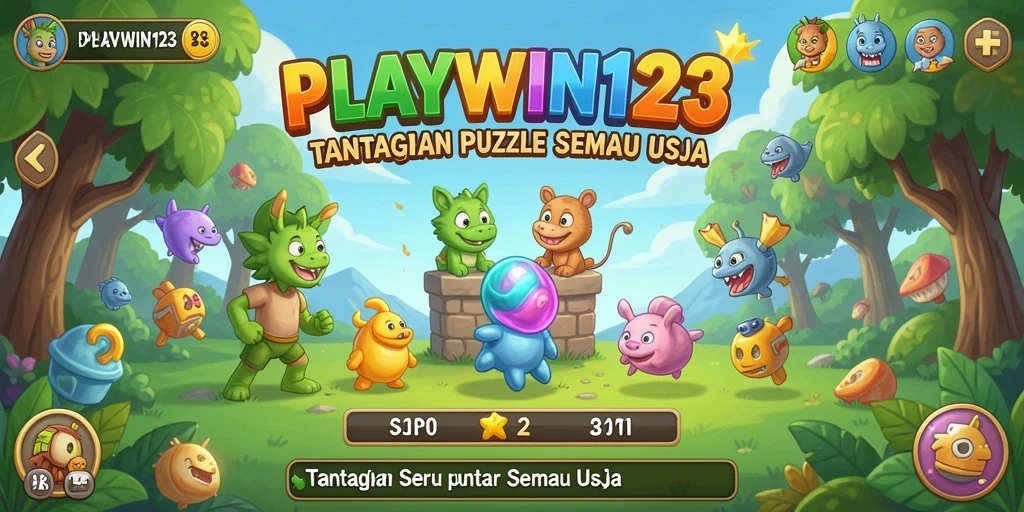Screenshot PLAYWIN123 menunjukkan gameplay puzzle yang menantang dan seru.