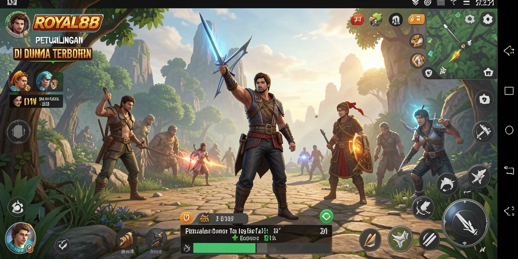 Tampilan gameplay menarik ROYAL88 dalam dunia terbuka.