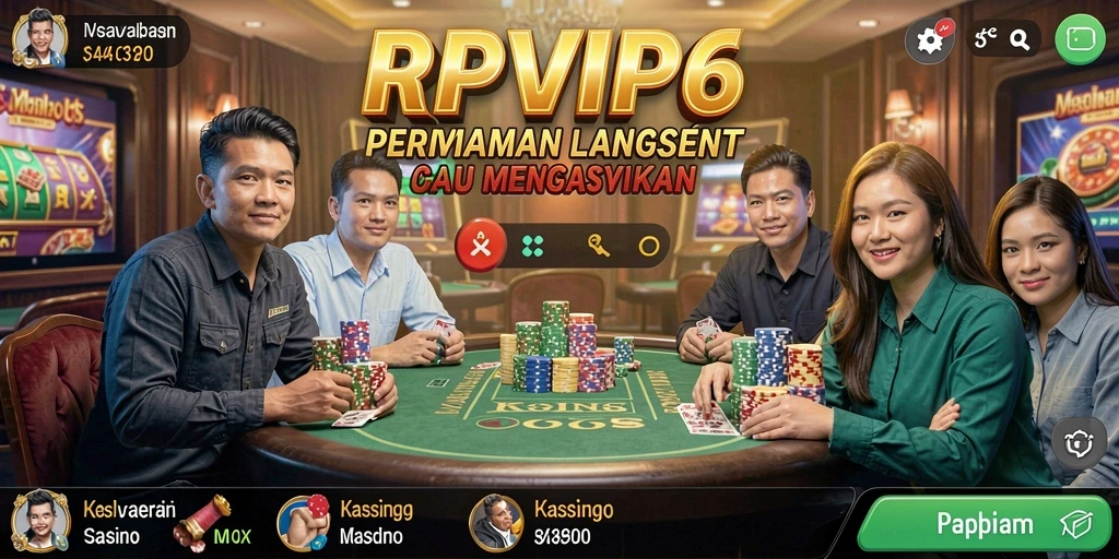Screenshot RPVIP6 menampilkan dealer profesional dan suasana kasino langsung.